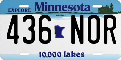 MN license plate 436NOR
