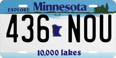MN license plate 436NOU