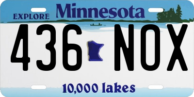 MN license plate 436NOX