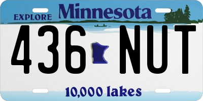 MN license plate 436NUT