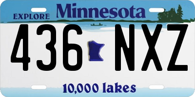 MN license plate 436NXZ
