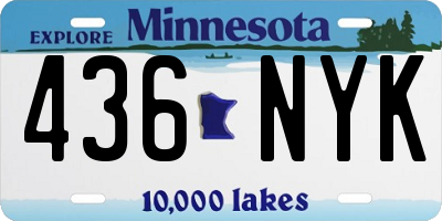 MN license plate 436NYK