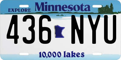 MN license plate 436NYU