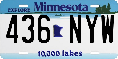 MN license plate 436NYW