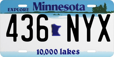MN license plate 436NYX