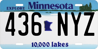 MN license plate 436NYZ