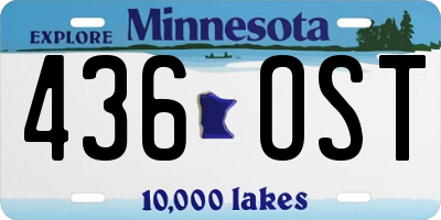 MN license plate 436OST