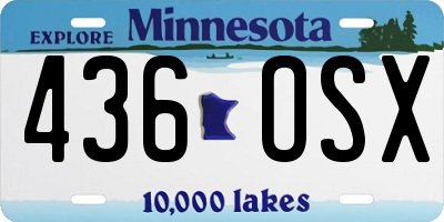 MN license plate 436OSX