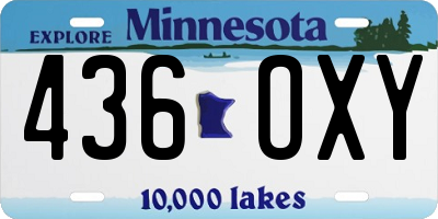 MN license plate 436OXY