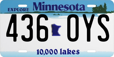 MN license plate 436OYS