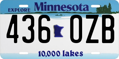 MN license plate 436OZB