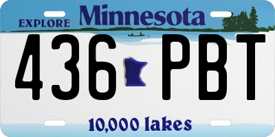 MN license plate 436PBT