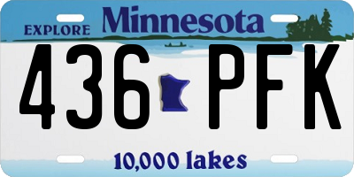 MN license plate 436PFK