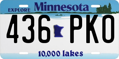 MN license plate 436PKO