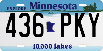 MN license plate 436PKY
