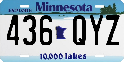MN license plate 436QYZ
