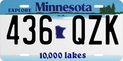 MN license plate 436QZK