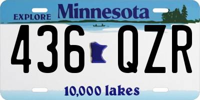 MN license plate 436QZR
