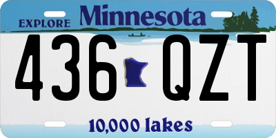 MN license plate 436QZT