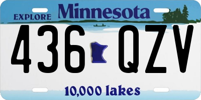 MN license plate 436QZV