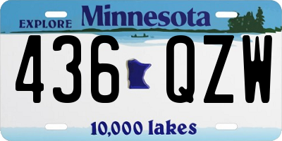 MN license plate 436QZW