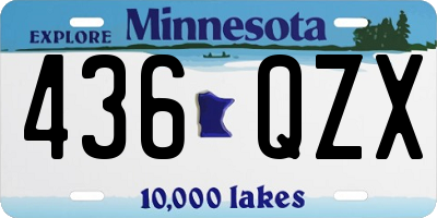 MN license plate 436QZX