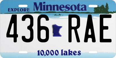 MN license plate 436RAE