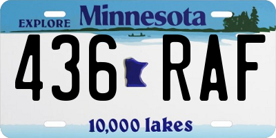 MN license plate 436RAF