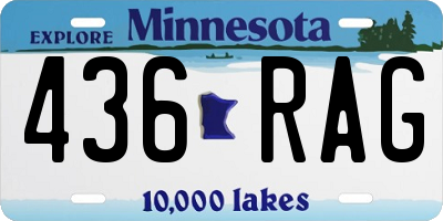 MN license plate 436RAG