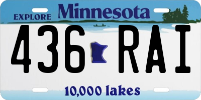 MN license plate 436RAI