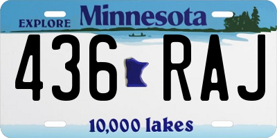 MN license plate 436RAJ