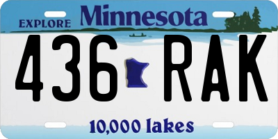 MN license plate 436RAK