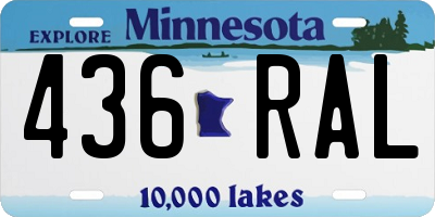 MN license plate 436RAL
