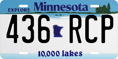 MN license plate 436RCP