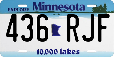 MN license plate 436RJF