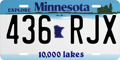 MN license plate 436RJX