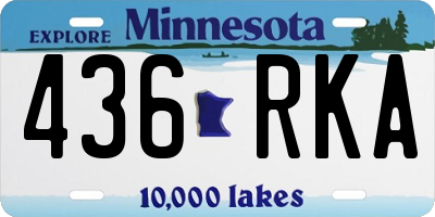 MN license plate 436RKA