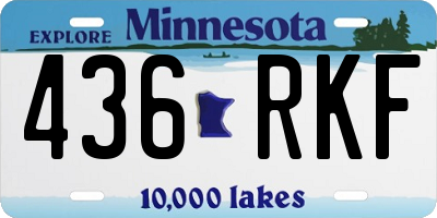 MN license plate 436RKF