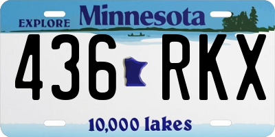 MN license plate 436RKX