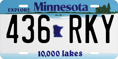 MN license plate 436RKY