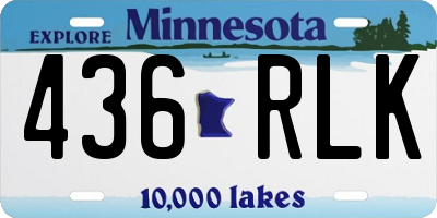 MN license plate 436RLK