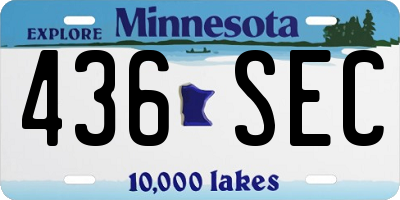 MN license plate 436SEC