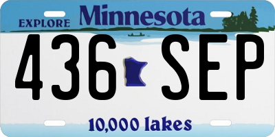 MN license plate 436SEP