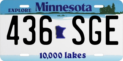 MN license plate 436SGE