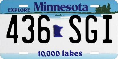 MN license plate 436SGI