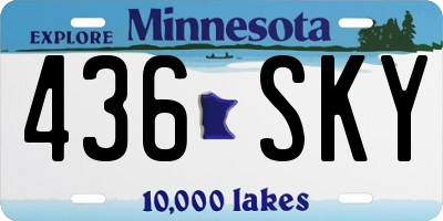 MN license plate 436SKY