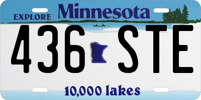MN license plate 436STE