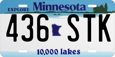 MN license plate 436STK