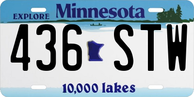 MN license plate 436STW