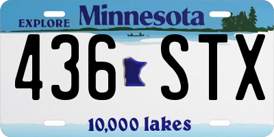 MN license plate 436STX